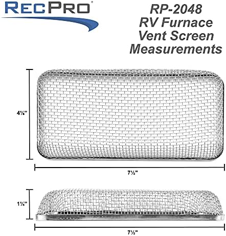 כיסוי אוורור תנור RECRPRO RV | 4 x 7.5 | כולל כלי התקנה | מסך חרקים מעופף | רשת נירוסטה